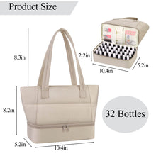 Load image into Gallery viewer, Sybrewuu Nail Polish Organizer Holds 32 Bottles Nail Polish &amp; Nail Lamp, Nail Organizers and Storage for Nail Stuff, Double Layer Nail Bag Organizer Case with Portable Handle for Travel
