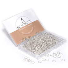 Load image into Gallery viewer, BEADNOVA 8mm Open Jump Rings Silver Jump Rings for Jewelry Making and Keychains (900Pcs)
