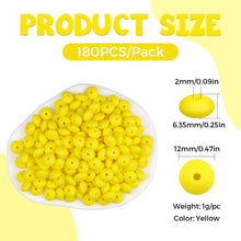 Load image into Gallery viewer, FIVEIZERO 180Pcs Silicone Beads Bulk, 12mm Silicone Abacus Focal Beads Bulk Colorful DIY Loose Beads for Bracelet Necklace Crafts Pen Making（Yellow）
