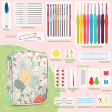 Load image into Gallery viewer, Katech 85 pcs Crochet Hooks Kit Knitting Accessories with Crochet Case, Small Sizes Crochet Hooks for Knitting Lace Yarn, Colorful Ergonomic Crochet Needles Set for Making Sweater, Bag and Hat (Green)

