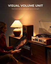 Load image into Gallery viewer, QLEARSOUL HiFire X Vinyl Record Player, Audiophile HiFi Turntables System with 100W Bookshelf Speakers,VU Meter, DSP Preamp, Support 33/45 RPM, RCA LINE in | Out
