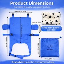 Load image into Gallery viewer, nfant Airplane Seat Extender Travel Bed | Baby on Lap Flight Bed | Foldable Soft Airplane Baby Travel Seat Extender on Lap with Neck Pillow | Fits Economy Seats | Baby Blue
