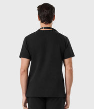 Load image into Gallery viewer, SUNCHIRI Mens Scrub Top with 4 Pockets, Modern V-Neck Scrubs Top, 4-Way Stretch, Soft, Durable, Breathable, Moisture-Wicking（Black, 2XL
