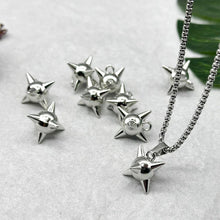 Load image into Gallery viewer, Ordeonrus 40 PCS Spike Ball Charms Alloy Spike Charms Pendants Silver Punk Style Spikes Charm for Jewelry Making DIY Earrings Necklace Bracelet Keychain Crafting
