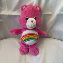 Load image into Gallery viewer, Care Bear Hot Pink Rainbow Bear Plush 9&quot; Toy (Pre-owned)
