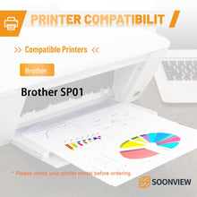 Load image into Gallery viewer, SOONVIEW SP01 SP-1 Extra High Capacity Sublimation Ink Cartridges Set Compatible with Brother SP-1 (SP1) Sublimation Printer (Black-100mL, Cyan-50mL, Magenta-50mL, Yellow-50mL)
