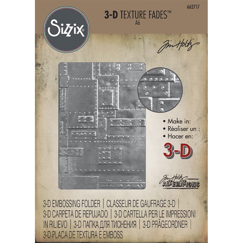 Sizzix (SIZC7) 3-D Texture Fades Embossing Folder, Gray Large