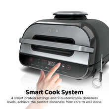 Load image into Gallery viewer, Ninja | Indoor Grill and Air Fryer| Foodi Smart XL | 6-in-1 Grill, Air Fry, Roast, Bake, Broil, Dehydrate &amp; Crisp |Smart Thermometer &amp; Splatter Shield | Dishwasher Safe Parts | Black/Silver | FG551
