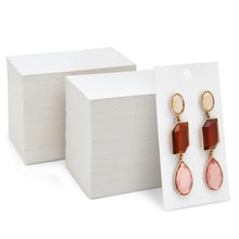 Load image into Gallery viewer, Juvale White Earring Display Cards, 200-Pack Hanging Earring Cards for Selling, Packaging, Storage, 500 GSM Thick and Sturdy Paper Material, Jewelry Holders (3.5x2 in)
