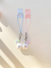 Load image into Gallery viewer, Mecchan 2PCS Cute Phone Charms Aesthetic Y2k Blue Pink Star Glitter Tooth Phone Straps Key Chains for Keys Bags Camera

