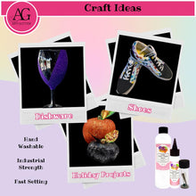 Load image into Gallery viewer, Art Institute Glitter Designer Dries Clear Adhesive Bundle 8oz,2oz, Metal Tip
