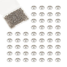 Load image into Gallery viewer, UNICRAFTALE 300Pcs Rondelle Beads Stainless Steel Spacer Beads 4mm Flat Round Beads 2mm Hole Disc Beads Loose Beads Smooth Beads Metal Beads for DIY Bracelet Necklace Jewelry Making
