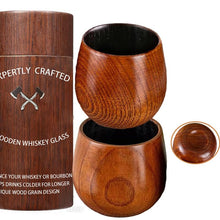 Load image into Gallery viewer, TRAUEMY Charred Wooden Bourbon Whiskey Glasses,Handcrafted Old Fashioned–Gifts for Men,Dad,Boyfriend,Brother,husbands or grandpas on Father's Day,Anniversary,Birthday,Christmas,Thanksgiving (2 Pack)
