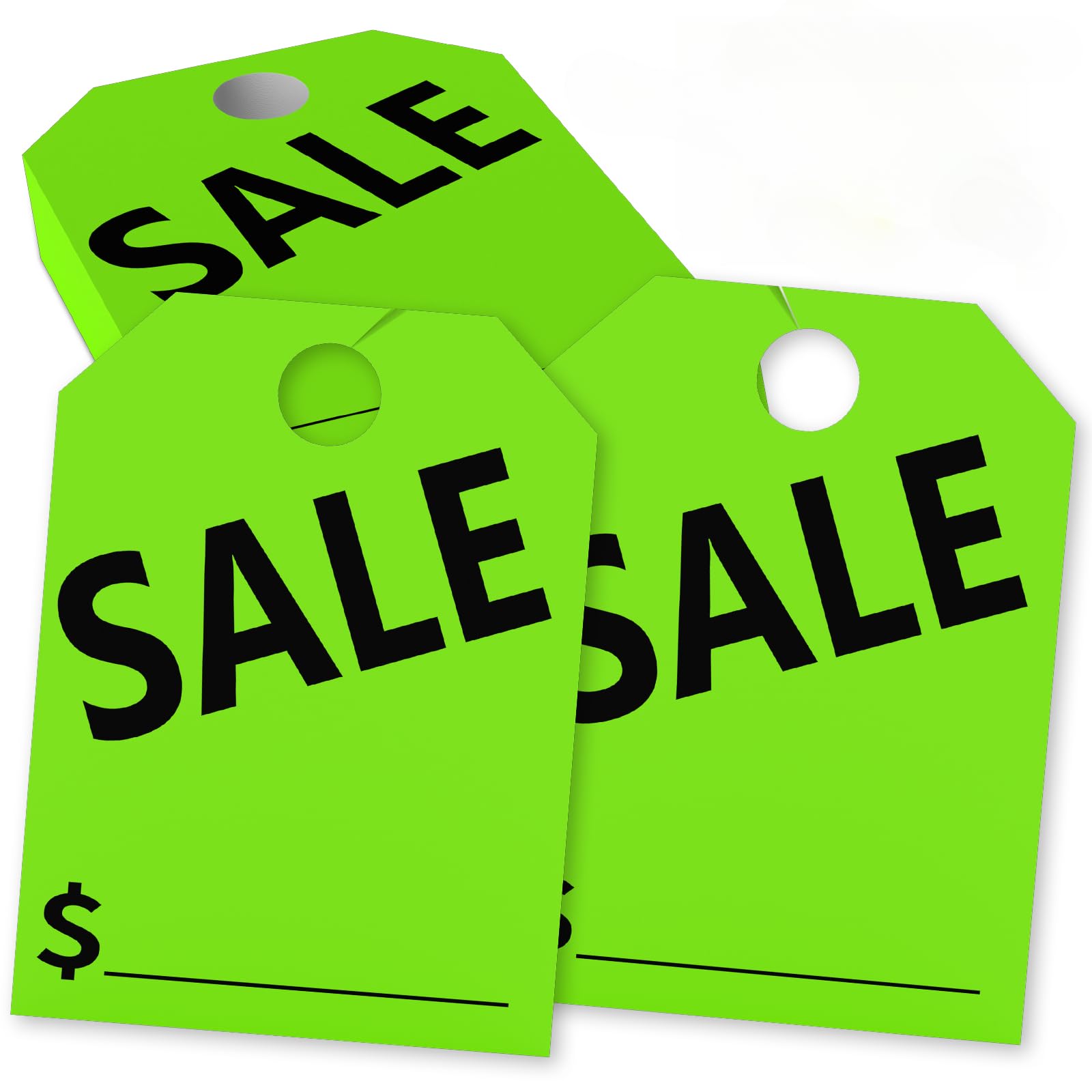 120 Pack Sale Tags, Green Double-Sided Hanging Car Mirror Tags, 8.3 x ...