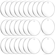 Load image into Gallery viewer, Acrylic Keychain Blanks, Audab 50pcs Clear Keychains for Vinyl, Transparent Circle Discs Blanks Bulk DIY Keychain, Crafting and Vinyl Projects
