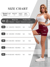 Load image into Gallery viewer, COPYLEAF Biker Shorts Women with Pockets 5'' High Waisted Gym Workout Spandex Shorts Tummy Control Yoga Shorts(Wine Red L)
