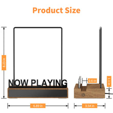 Load image into Gallery viewer, KORRTFID Now Playing Vinyl Record Stand, Light Up Vinyl Record Display Stand with RGB Sound Control Pickup Rhythm Lights Bar, Warm White Light with Fingerprint-Proof Acrylic Letters
