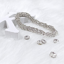 Load image into Gallery viewer, 200Pcs Rondelle Spacer Beads Bright Silver Crystal Rondelle Spacer Beads for Jewelry Making (8mm Silver Plated)
