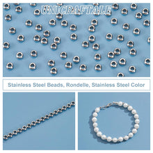 Load image into Gallery viewer, UNICRAFTALE 300Pcs Rondelle Beads Stainless Steel Spacer Beads 4mm Flat Round Beads 2mm Hole Disc Beads Loose Beads Smooth Beads Metal Beads for DIY Bracelet Necklace Jewelry Making
