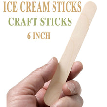 Load image into Gallery viewer, 1200 Pcs Craft Sticks Ice Cream Sticks, Borogo 6" x 3/4" Sticks Natural Wood Popsicle Craft Sticks Treat Sticks Ice Pop Sticks for DIY Crafts
