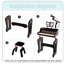 Load image into Gallery viewer, Meideh Piano Keyboard for Kids 3-6 - 37 Keys Electric Musical Keyboard with Microphone, Stand &amp; Stool, Kids Learning Piano Toys for Beginners 3 4 5 6 Years Old Girls Boys Birthday Gift
