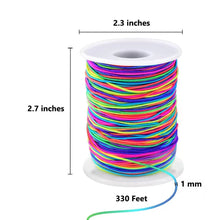 Load image into Gallery viewer, Elastic String for Bracelets, 1mm x 330 Feet Sturdy Rainbow Elastic Cord for Jewelry Making, Necklaces, Beading and Crafts
