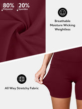 Load image into Gallery viewer, COPYLEAF Biker Shorts Women with Pockets 5'' High Waisted Gym Workout Spandex Shorts Tummy Control Yoga Shorts(Wine Red L)
