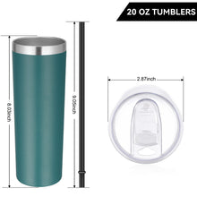 Load image into Gallery viewer, Stainless Steel Tumblers Bulk 12 Pack, 20 oz Vacuum Insulated Skinny Tumblers with Lids and Straws, Double Wall Coffee Mug, Travel Water Cup
