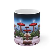 Load image into Gallery viewer, Lunar Moon Scene Toadstools and Lillies #1 Mug 11oz mug AI-Generated Artwork
