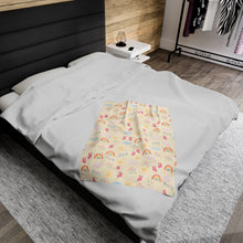 Load image into Gallery viewer, Velveteen Plush Blanket with Rainbows and Butterflies
