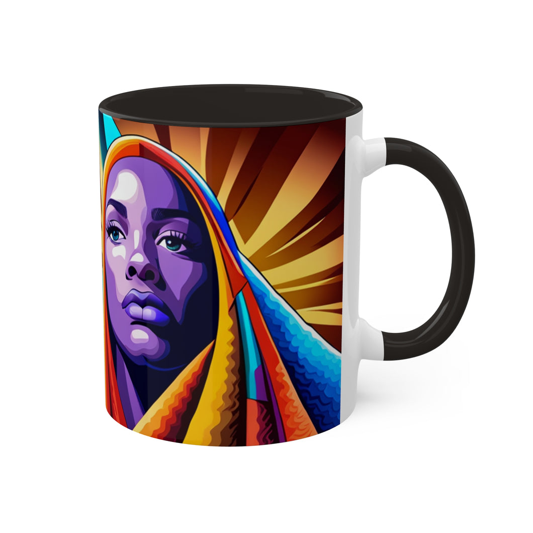 Colors of Africa Pop Art Colorful #15 AI 11oz Black Accent Coffee Mug