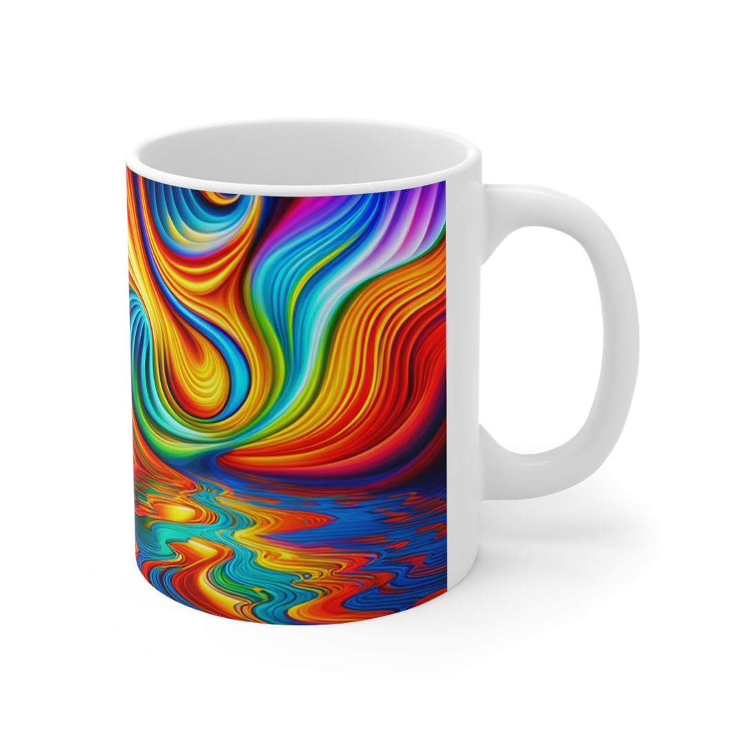 Tye Dye Swirls & Ripples #5 Ceramic 11oz AI Decorative Mug