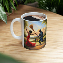 Load image into Gallery viewer, Traditional African American Culture Red Dress Bride and Groom Jumping the Broom Ceremony Ceramic Mug 11oz
