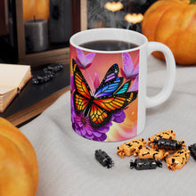 Load image into Gallery viewer, Colorful Monarch Butterflies #3 Mug 11oz mug AI-Generated Artwork
