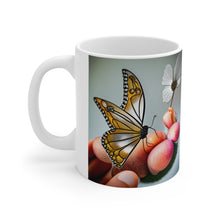 Load image into Gallery viewer, April Diamond Birth Month Colors Fairies &amp; Butterflies #3 Mug 11oz mug AI-Generated Artwork
