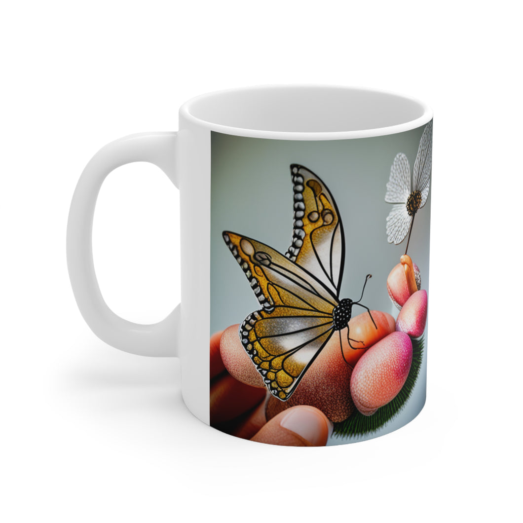 April Diamond Birth Month Colors Fairies & Butterflies #3 Mug 11oz mug AI-Generated Artwork