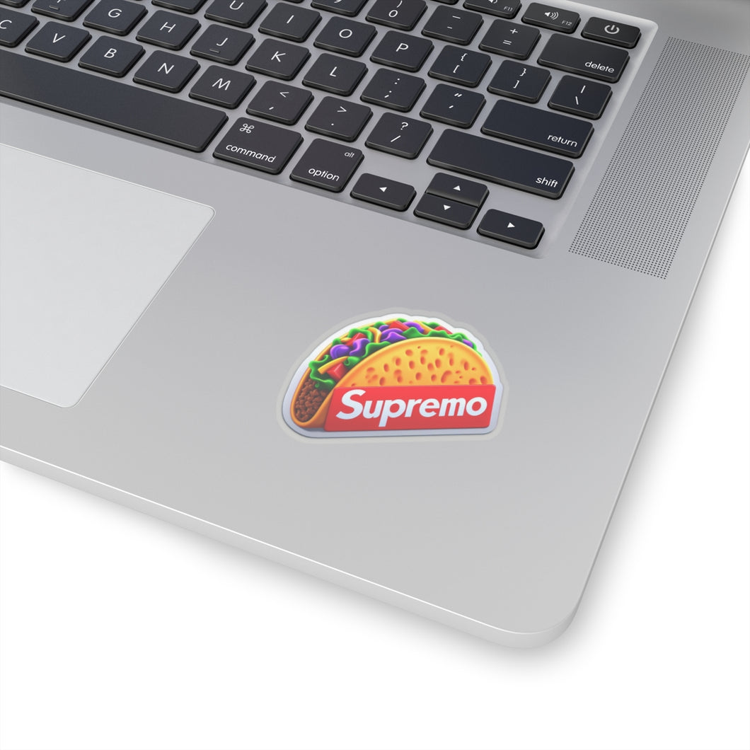 Supremo Taco Vinyl Sticker, Foodie, Mouthwatering, Whimsical, Fast Food #2