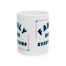 Load image into Gallery viewer, Family Over Everything Blue Frame 11oz Ceramic Mug AI Design Tableware
