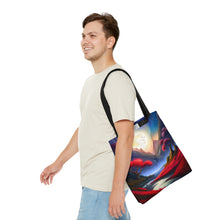 Load image into Gallery viewer, Moon Light Red Skies Series #3 Tote Bag AI Artwork 100% Polyester
