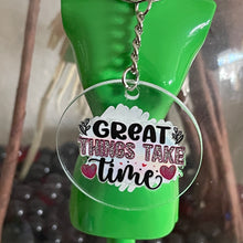 Load image into Gallery viewer, Inspirational Acrylic Keychains for Women | Motivational Messages with UV Stickers &amp; Tassel 2&quot; Circle
