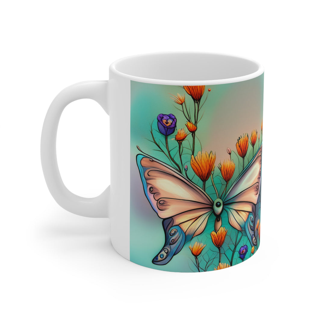 June Opal Birth Month Colors Fairies & Butterflies #2 Mug 11oz mug AI-Generated Artwork