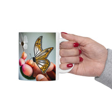 Load image into Gallery viewer, April Diamond Birth Month Colors Fairies &amp; Butterflies #3 Mug 11oz mug AI-Generated Artwork
