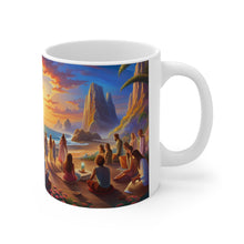 Load image into Gallery viewer, Beach Vibes Retro Concert #3 Ceramic 11oz Mug AI Artwork
