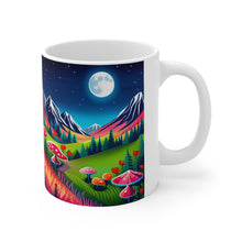 Load image into Gallery viewer, Lunar Full Moon &amp; Mushrooms Fantasy Art #2 Ceramic Mug 11oz AI Generated Artwork
