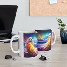 Load image into Gallery viewer, Beautiful Owl Standing in a Sea of Colors #7 Mug 11oz mug AI-Generated Artwork
