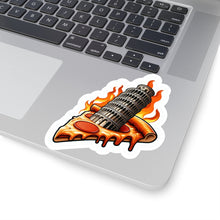 Load image into Gallery viewer, Leaning Tower of Pisa Pizza Slice Foodie Vinyl Stickers, Laptop, Journal, #23
