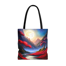 Load image into Gallery viewer, Moon Light Red Skies Series #3 Tote Bag AI Artwork 100% Polyester
