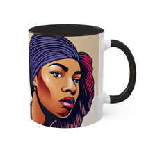 Load image into Gallery viewer, Colors of Africa Pop Art Black Colorful #24 AI 11oz Black Accent Coffee Mug
