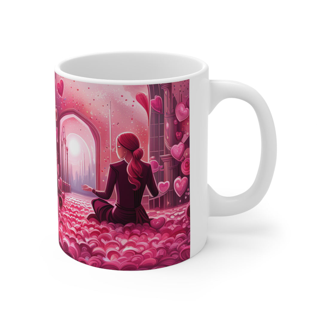 Valentine's Day From The Pink Heart #4 Mug 11oz mug AI-Generated Artwork