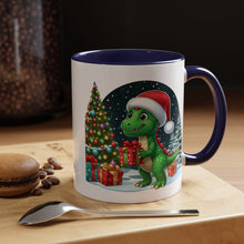 Load image into Gallery viewer, Mug Dinosaur Gifts Santa Hat Holiday Coffee Cup 11, 15oz
